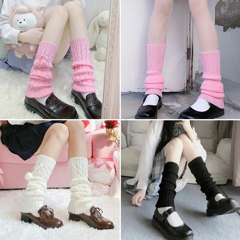 Womens Knit Winter Leg Warmers Boot Knee High Stockings Leggings Warm Boots  Leg.