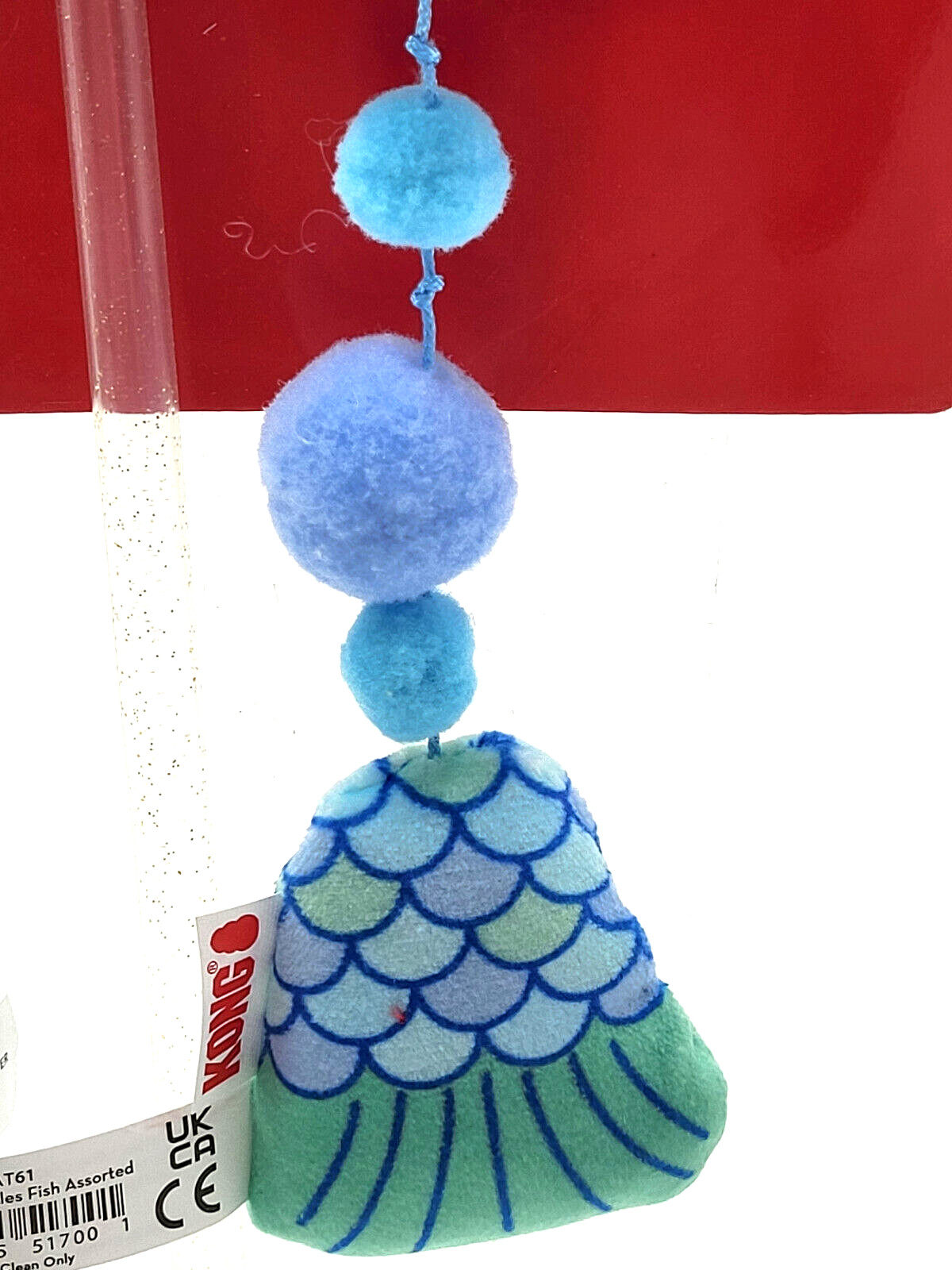 KONG Teaser Scrattles Fish Wand Interactive Catnip Cat Toy