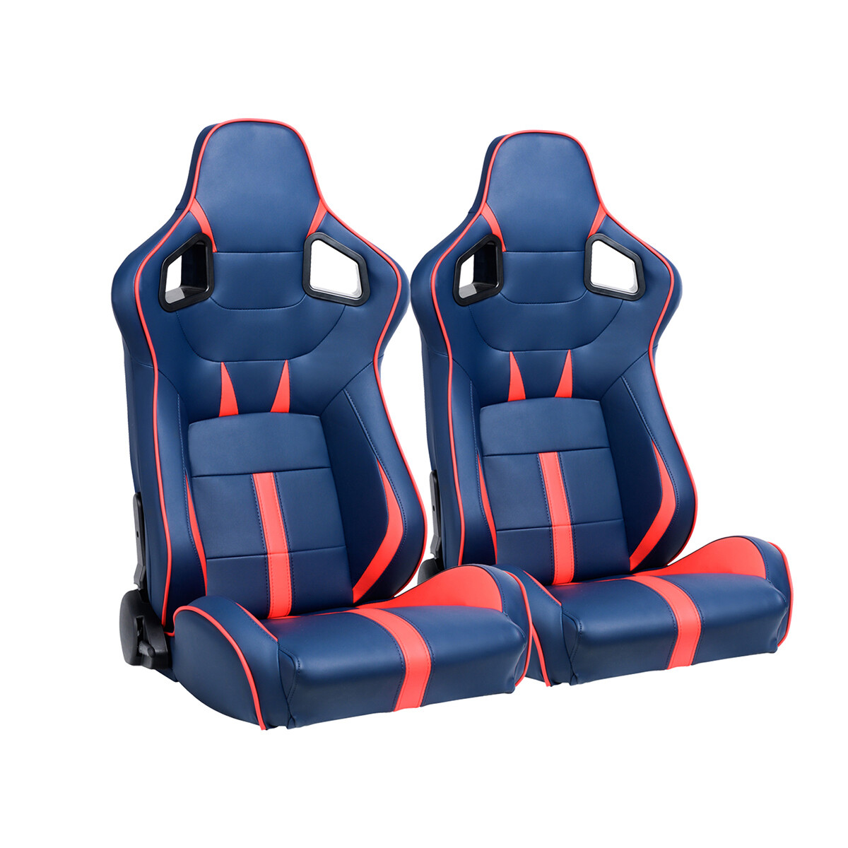 1 Pair Bucket Seats Universal Reclinable Car Racing Seats PU Leather