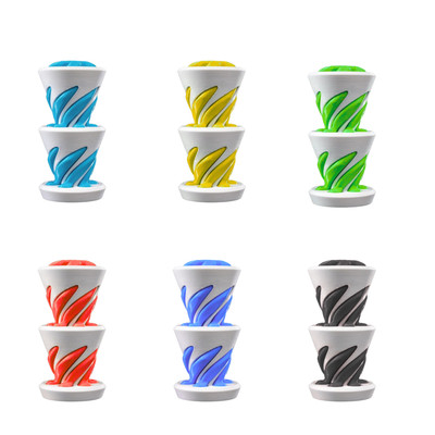 3D Printed Helix Sculpture Set   6 Color Pieces   Optical Illusion Fidget Decor