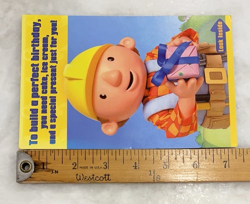 Vtg Bob the Builder Birthday Card Greeting American Greetings No Envelope - Picture 15 of 16