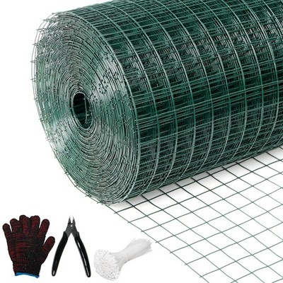 Hardware Cloth 1/2inx 48in x 100ft Chicken Wire, Green Garden Fence, PVC Coat...