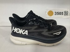 Hoka One One Clifton 9 Women Size 7.5B 1127896-BWHT Black White Running Shoes