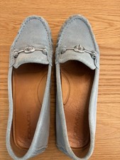 Coach Women s Blue Suede Loafer Flats Slip-On...