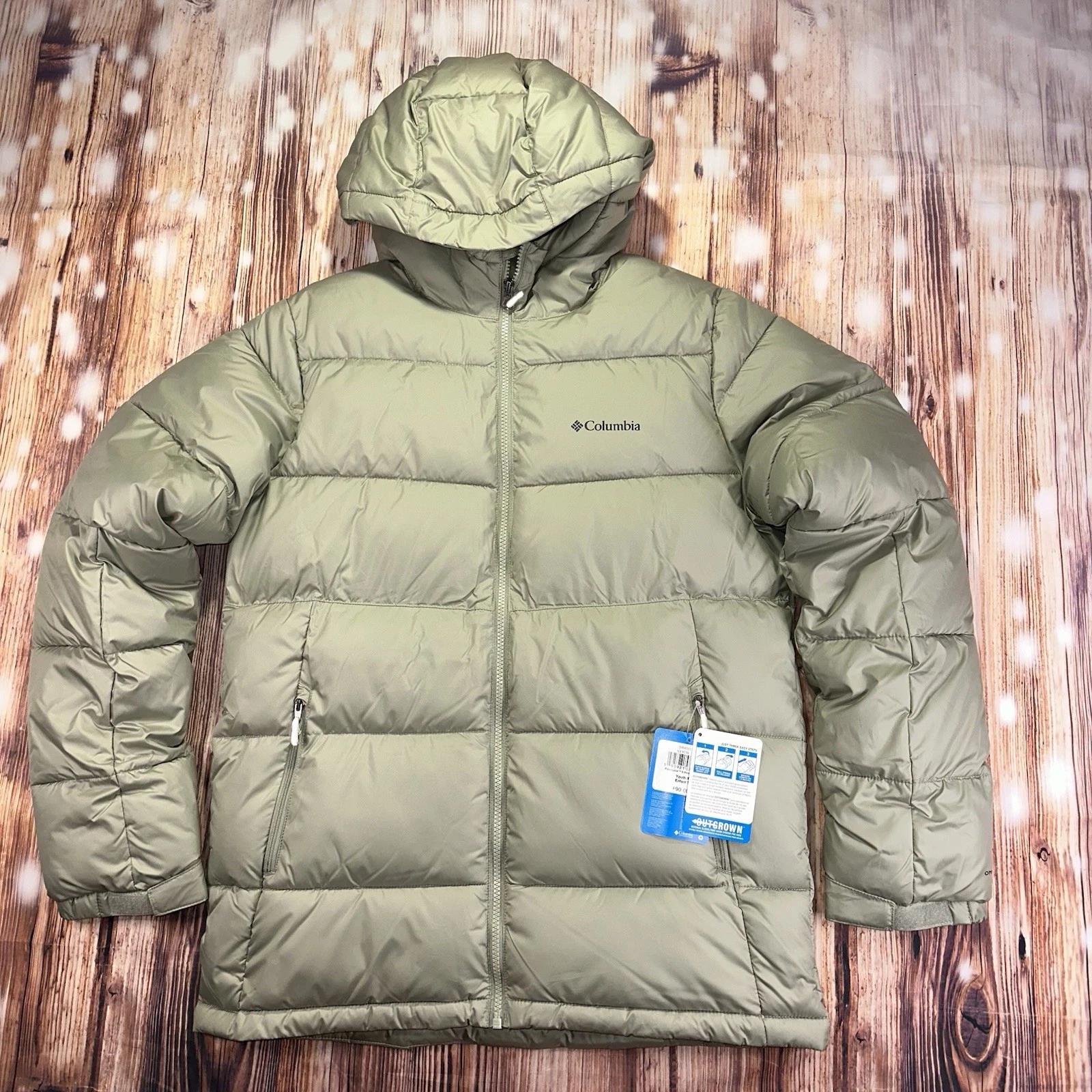 Columbia Youth Pike Lake II Hooded Insulated Jacket L Safari Size XL 18-20 Youth