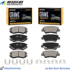 Front And Rear Ceramic Disc Brake Pad Wclips For 2010-2013 Kia Soul 1.6l 2.0l