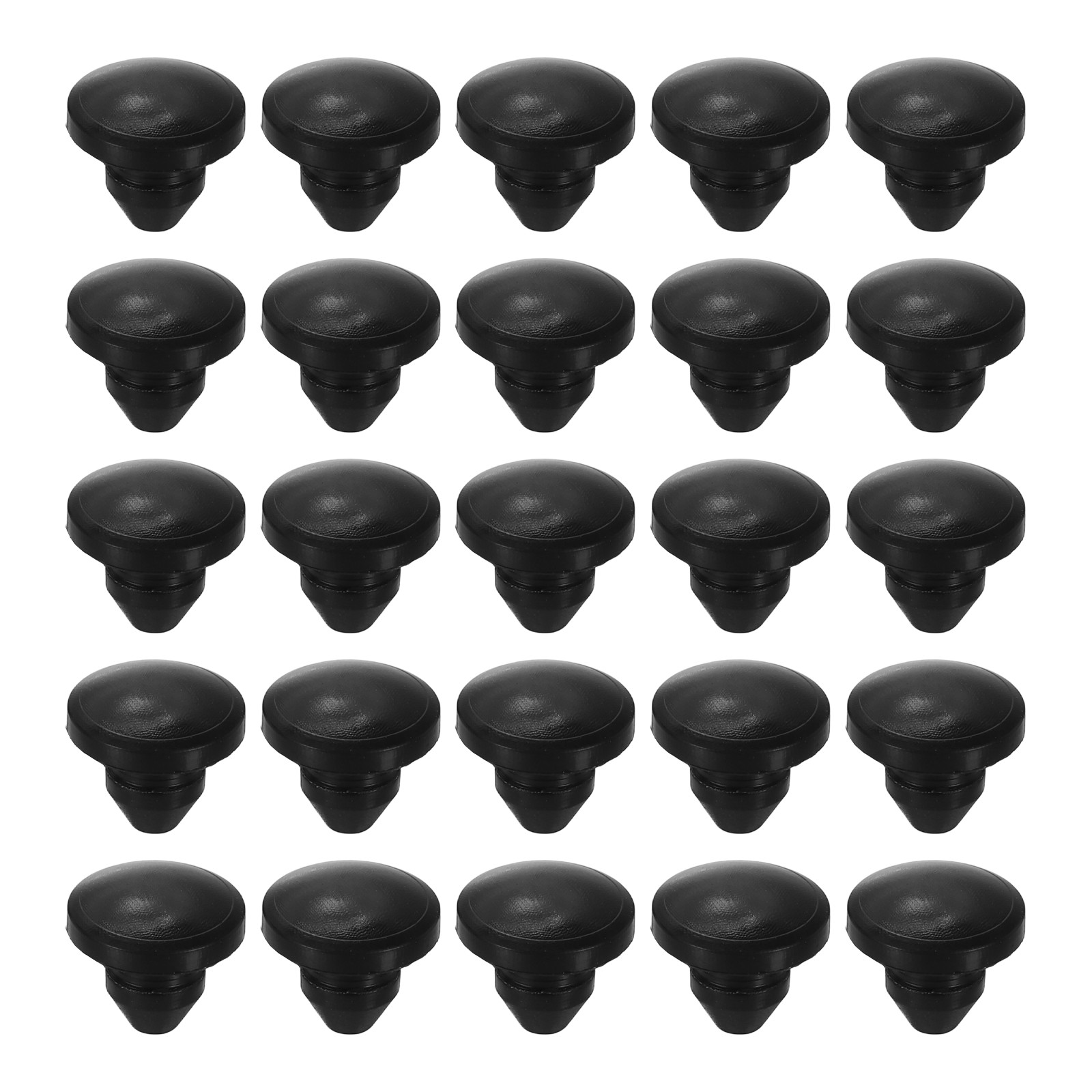 25Pcs Snug Plugs, Rubber Hole Plugs Fit 3mm (0.12 Inch) Hole Dia. Black