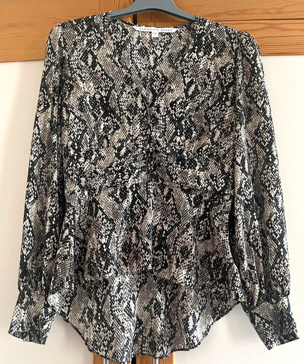 Veronica Beard Women's Multi Silk  Python V-neck … - image 1