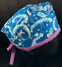 Surgical Scrub Cap - Reversable -Mermaids / Multicolored - One Size