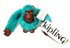 New With Tag KIPLING Live Light Monkey Keychain - Mermaid Teal 2.75"H