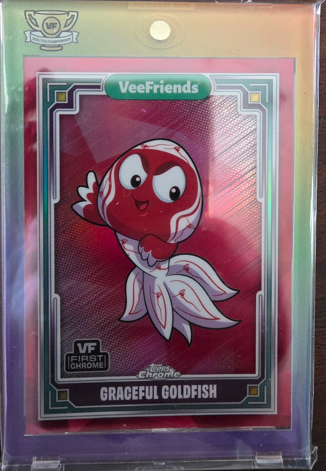 Veefriends 2025 Topps Chrome Graceful Goldfish Red Refractor 2/5