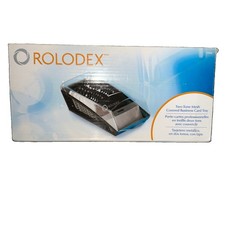 Rolodex Covered Business Card Holder Desk Organizer Open Box New W/ 300 Cards