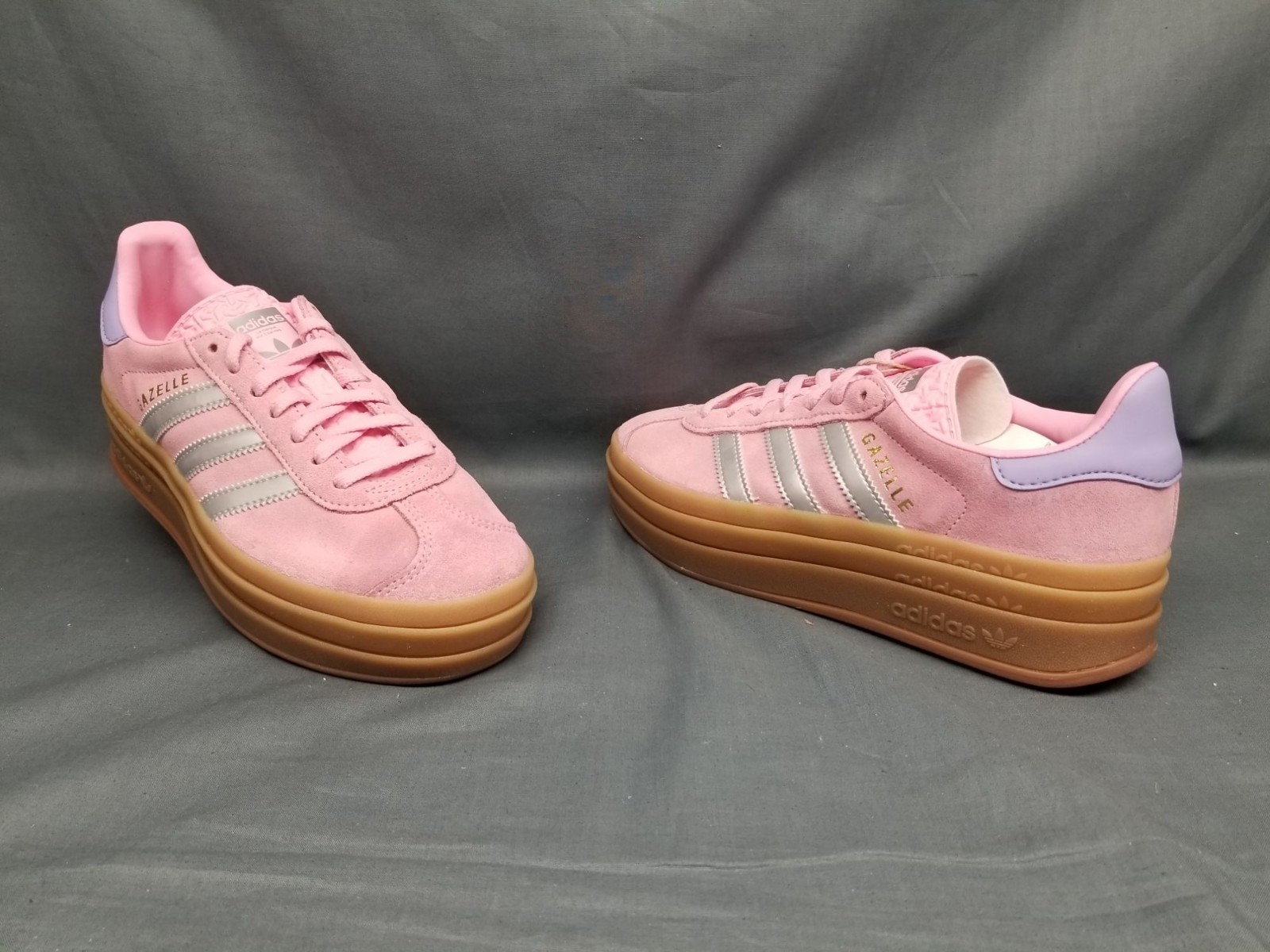 Adidas Gazelle Bold J Sneakers Suede Pink Silver Girls Size 6 New No Box Adidas Gazelle Bold J Sneakers Suede Pink Silver Girls Size 6 New No Box