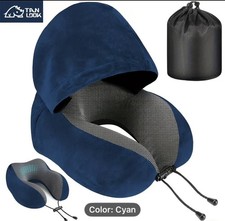 Hooded U-shaped Pillow, Travel Neck Pillow with Hood, Thickened Light-shielding