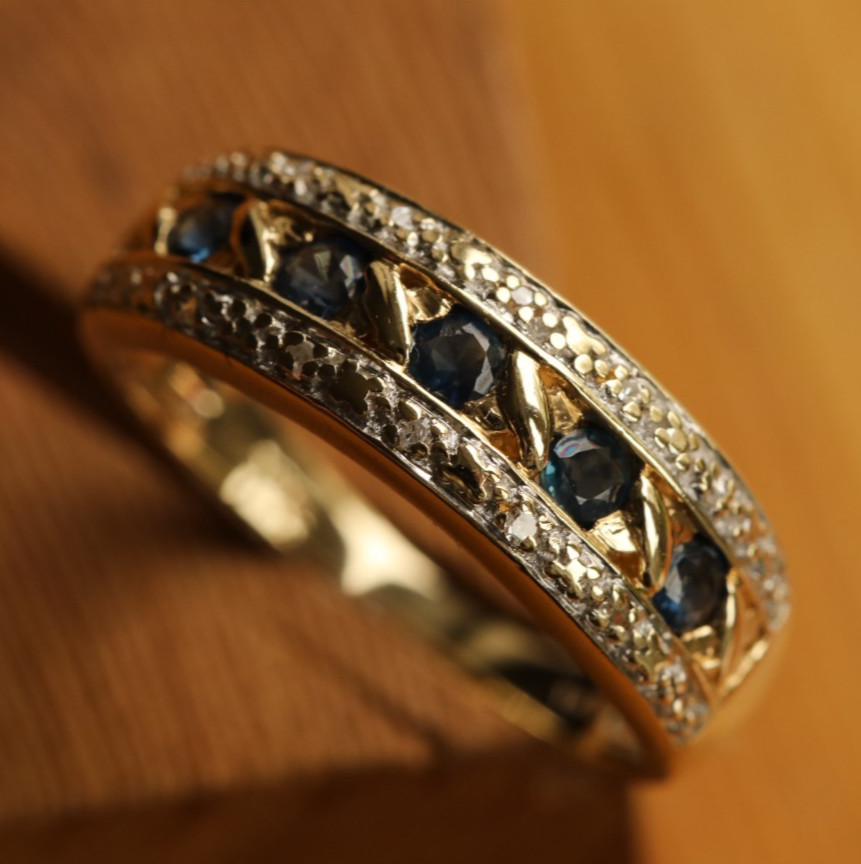 Band Ring Sapphires & Diamonds