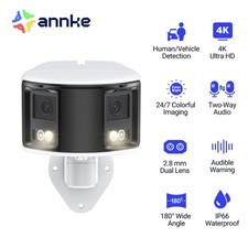 ANNKE 8MP POE Security IP Camera Dual Lens Outdoor 4K Color Night Two-Way Audio