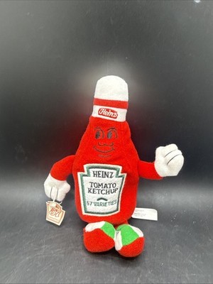 Vintage Heinz Tomato Ketchup Bottle Plush Mascot 57 Varieties w/ Hang Tag