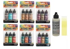 Tim Holtz Adirondack Alcohol Ink Bundle - 6 Packages - Retro Cafe, Rustic...