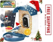 Bird Buddy Smart Bird Feeder With Camera Solar Powered Solar Roof & Water Bowl 