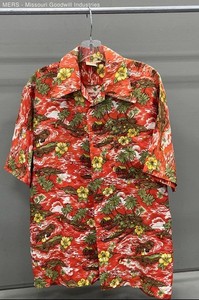 Vintage 70s Big Kanaka Porcini Hawaiian Aloha Shirt Tropical Surf Scene Sz L