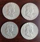 4 Lot 1963-D Franklin Half Dollar 90% US Silver Coins