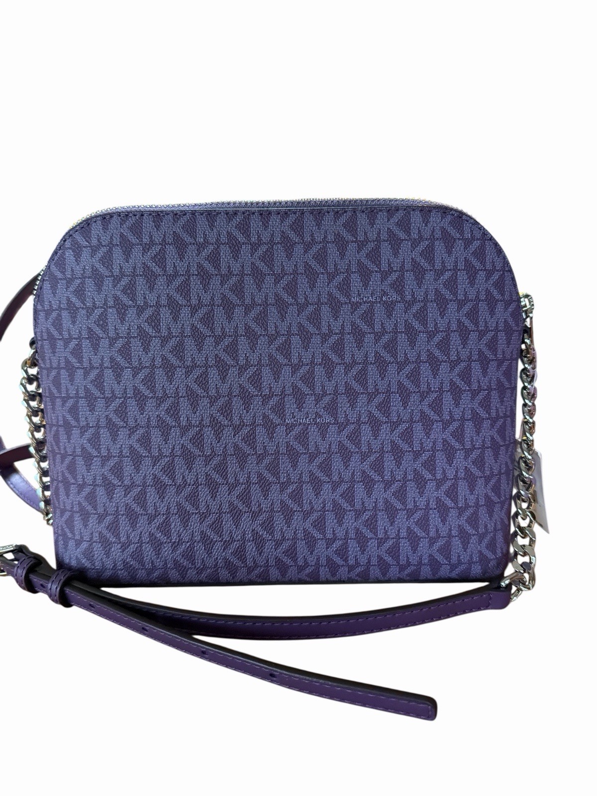 Michael Kors Jet Set Travel Dome Crossbody Bag MK Color-Block Dark Purple Multi thumbnail 4
