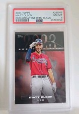 2024 Topps 2023 Greatest Hits #23GH3 Matt Olson Black 180/299 PSA 8