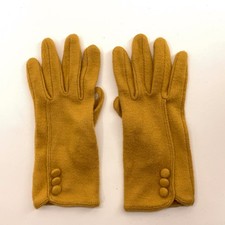 Light Yellow Dress Winter Gloves With Gray Hear Finger Details