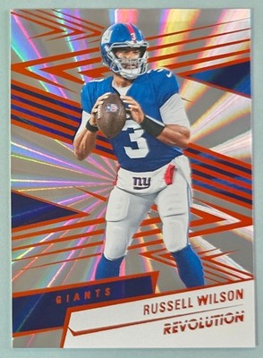 2025 Panini Revolution Sunburst SP Jersey #d 3 / 18 Russel Wilson #114 NY Giants