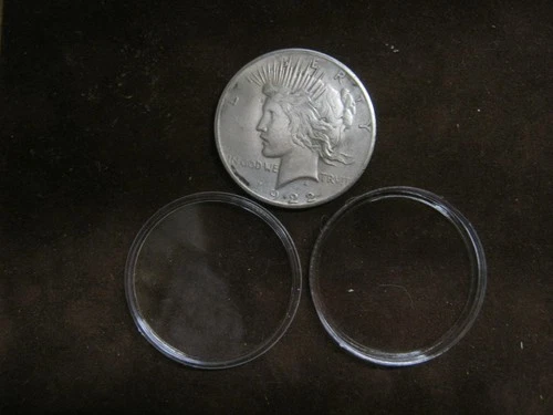 *ALMOST AU* 1922 P~PEACE 90% SILVER DOLLAR~IN PLASTIC HOUSING.