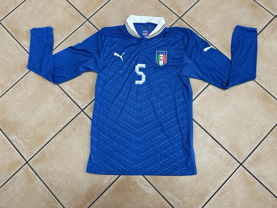 MAGLIA ITALIA NAZIONALE ITALIANA VINTGE MANICHE LUNGHE Match Worn De rossi 5 - Immagine 2 di 4