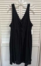 Vibe Eyelet Sleeveless Dress Size 2XL NWT Tiered Ruffle Lined Tie Bust