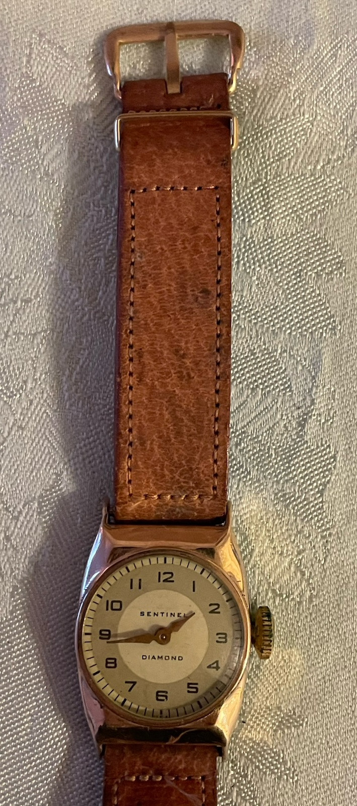 Sentinel Diamond Watch Gold Plate For Repair Or Parts