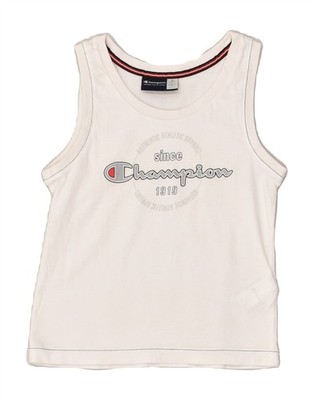 Champion Jungen grafisches Trägertop 7-8 Jahre Small weiß Baumwolle HI09