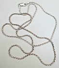 925 Sterling Silver Rope Chain Necklace Classic Twisted Link Lobster Clasp — photo 1