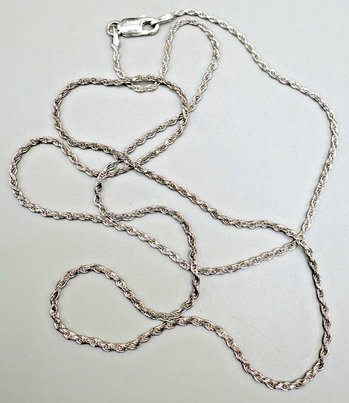 925 Sterling Silver Rope Chain Necklace Classic Twisted Link Lobster Clasp