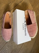 L.K. Bennett  Elsie Clay Suede Espadrille Flats Brand New Size 39 but really 38