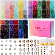 Glass Beads Bracelet Making Kit, 3000 Pcs 72 Colors 6 Mm Crystal Beads for Jewel