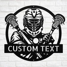 Custom Lacrosse Metal Sign Personalized Home Decor Gift for Lacrosse Players