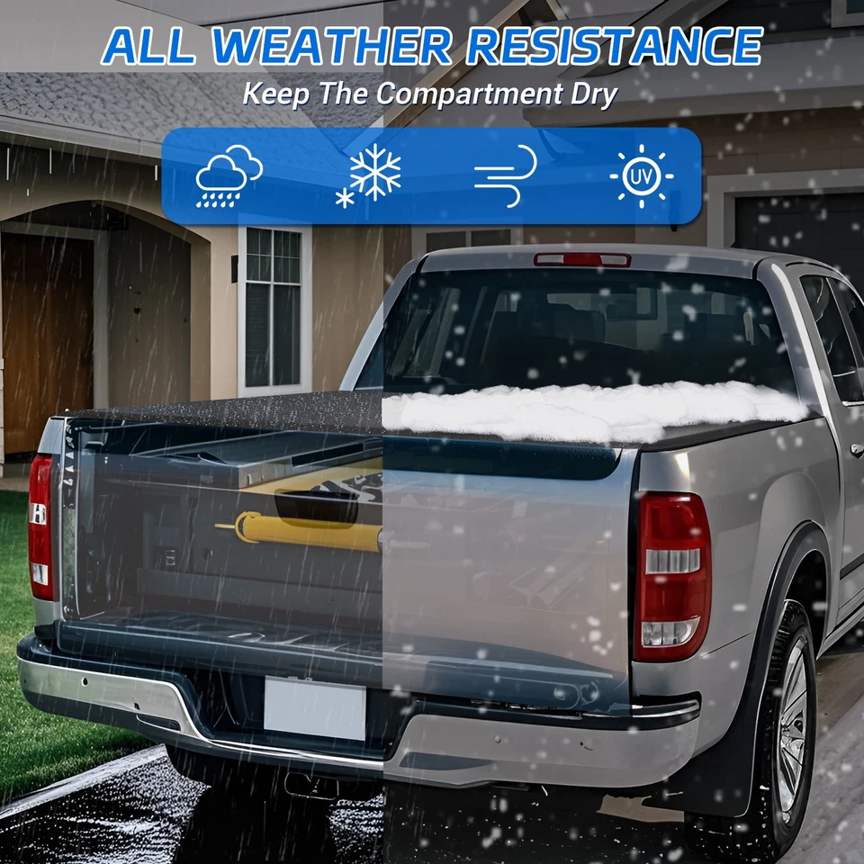 6.8FT Roll Up Truck Bed Tonneau Cover For 2017-2024 Ford F-250 F-350 Super Duty Foto 3 de 4