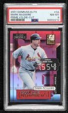 2001 Donruss Elite Prime Numbers Die-Cut 21/54 Mark McGwire #PN-3A PSA 8 8pk
