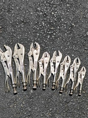 Petersen Dewitt Vice Grip USA Vintage 8pc Locking Pliers Set 10R 7WR 5WR