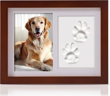 Pet Memorial Frame for Pet Paw Print Photo Frame with Clay Imprint Kit Pawprint