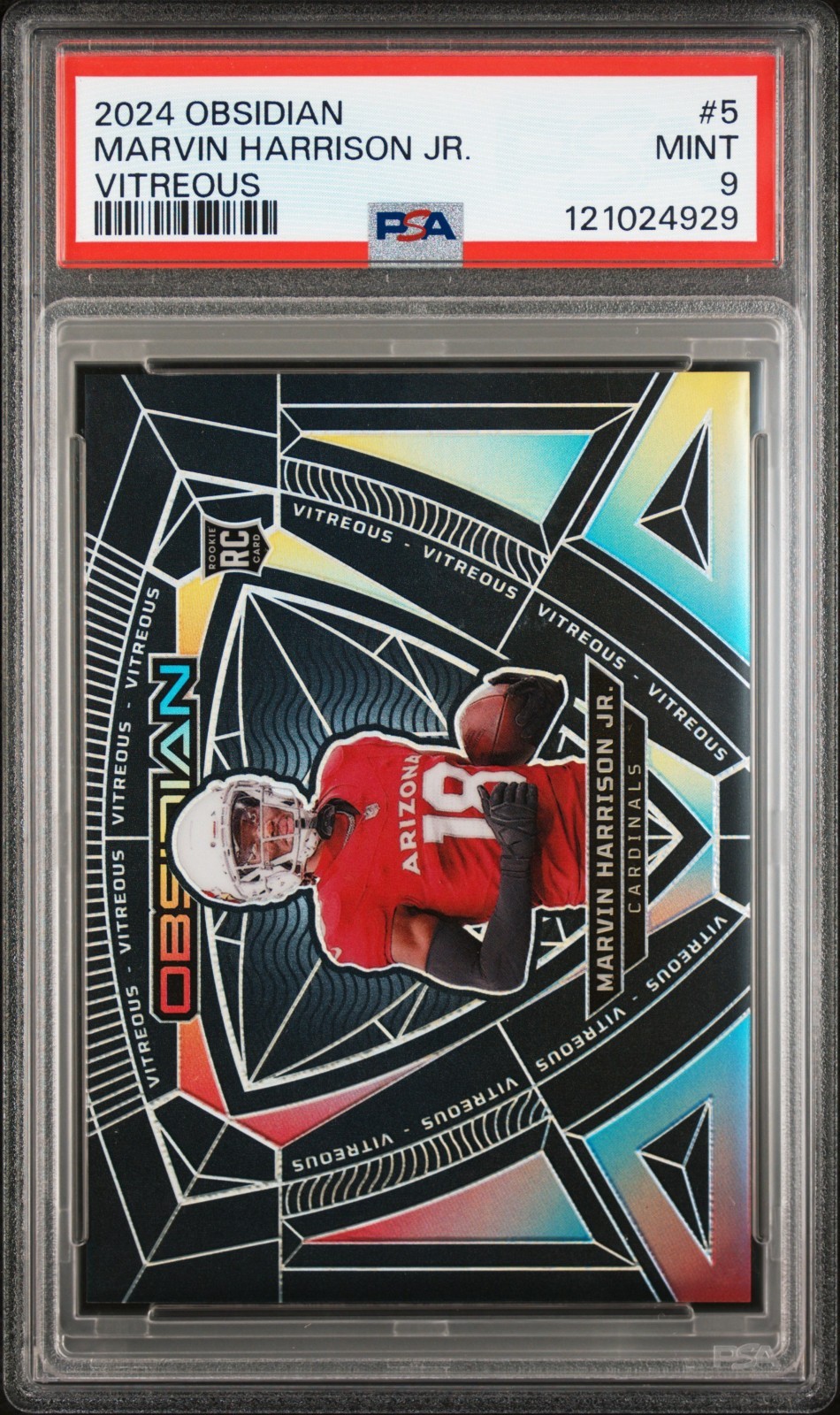 2024 Obsidian - Marvin Harrison Jr. - Vitreous Case Hit #5 PSA Mint 9 - SP - RC
