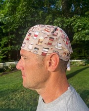 Coffee Latte Espresso skull scrub surgical OR hat surgery cap mens