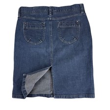 Old Navy Vintage Y2K Dark Wash Denim Pencil Skirt Fall 2007 Size 8 Knee Length