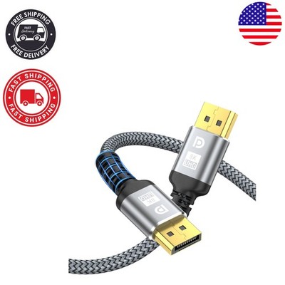 10ft Nylon Braided 8K DisplayPort Cable - Robust & High-Resolution Performance