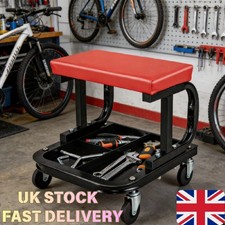 Creeper Seat on Wheels with Tool Storage, Swivel Garage Stool for Car Repair UK