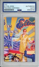 SIGNED Elton John Autographed Album Cover Photo Card Cut PSA DNA COA Authentic