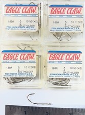 4-BOXES OF 10 EAGLE CLAW #2 NICKEL BAITHOLDER...
